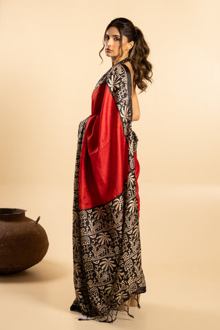 The Red Heritage Saree
