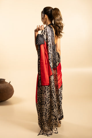The Red Heritage Saree