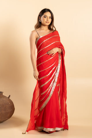 Ritz Red Saree