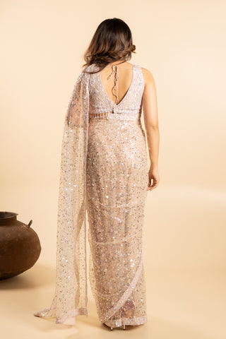 Pink Champagne Saree