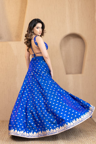 Blue Banarsi Lehenga