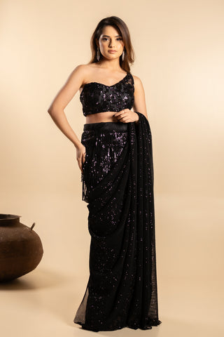 Bowery Black Saree