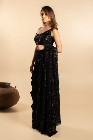 Bowery Black Saree