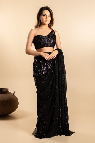 Bowery Black Saree