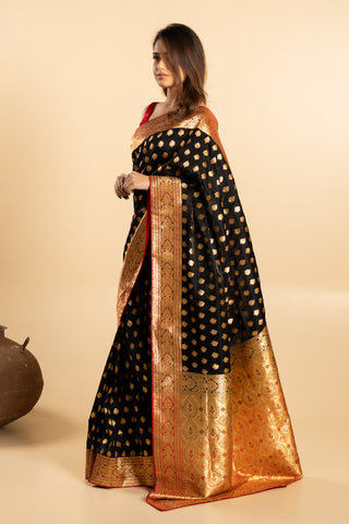 Black Banarasi saree