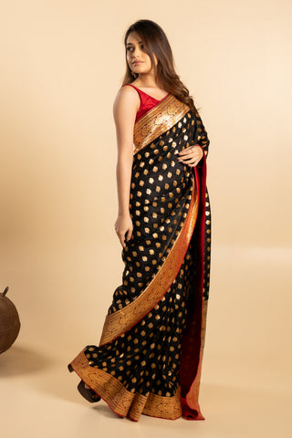 Black Banarasi saree