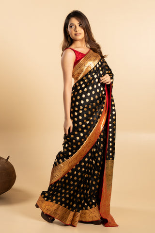 Black Banarasi saree
