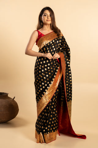 Black Banarasi saree