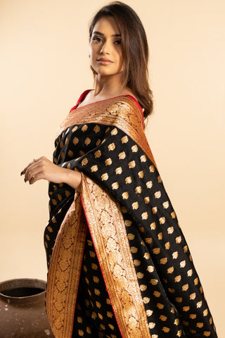 Black Banarasi saree