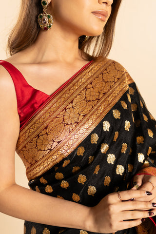 Black Banarasi saree