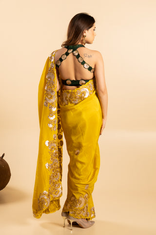 Yellow Emerald Saree