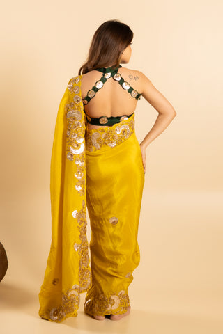 Yellow Emerald Saree